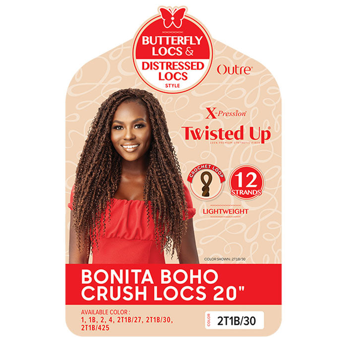 Outre X Pression Twisted Up Pre-Looped Crochet Braids - BONITA BOHO CRUSH LOCS 20"