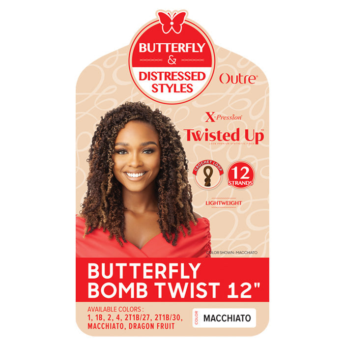 Outre X-Pression Twisted Up Pre-Looped Crochet Braids - BUTTERFLY BOMB TWIST 12"
