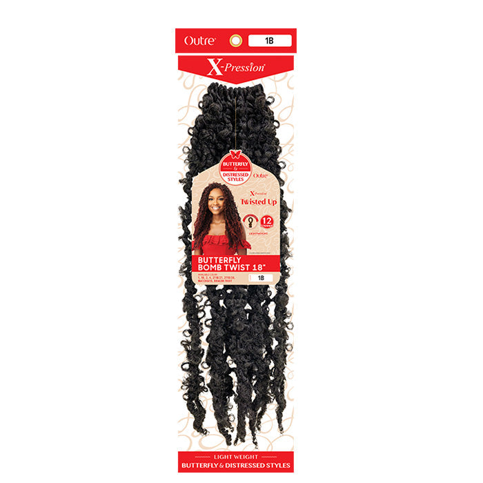 Outre X-Pression Twisted Up Pre-Looped Crochet Braids - BUTTERFLY BOMB TWIST 18"