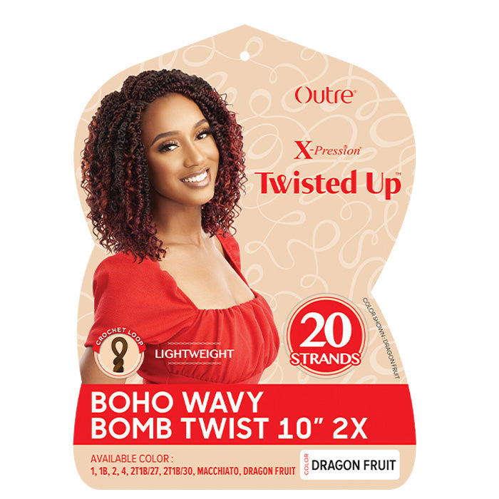 Outre X-Pression Twisted Up Pre-Looped Crochet Braids - BOHO WAVY BOMB TWIST 10" 2X