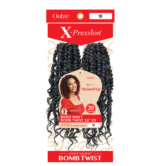 Outre X-Pression Twisted Up Pre-Looped Crochet Braids - BOHO WAVY BOMB TWIST 10" 2X
