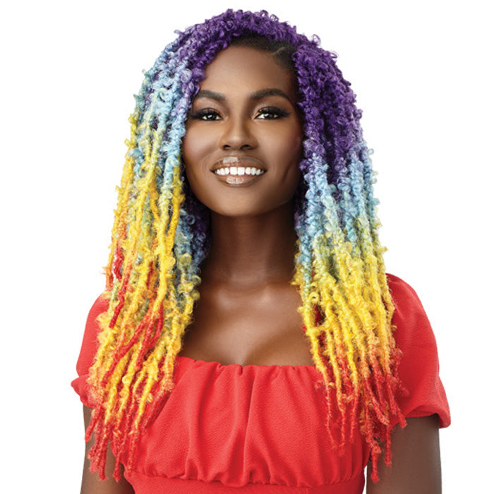 Outre X-Pression Twisted Up Pre-Looped Crochet Braids - BUTTERFLY JUNGLE ISLAND SUMMER LOCS 18"