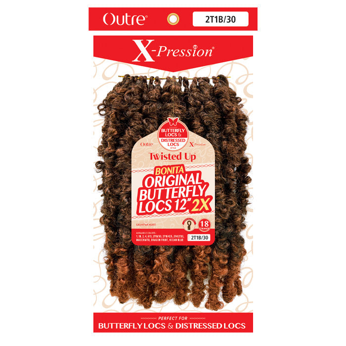 Outre X-Pression Twisted Up Crochet Loop Braid - 2X BONITA ORIGINAL BUTTERFLY LOCS 12