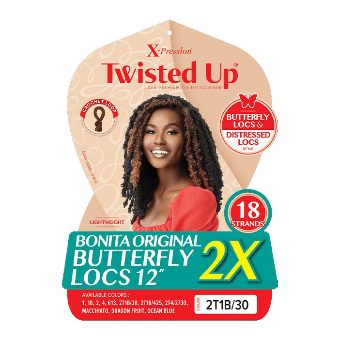 Outre X-Pression Twisted Up Crochet Loop Braid - 2X BONITA ORIGINAL BUTTERFLY LOCS 12