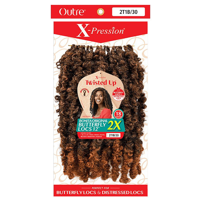 Outre X-Pression Twisted Up Crochet Loop Braid - 2X BONITA ORIGINAL BUTTERFLY LOCS 12