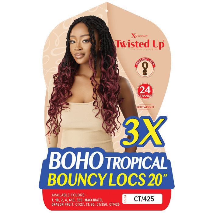 Outre X-Pression Twisted Up Crochet Loop Braid - BOHO TROPICAL BOUNCY LOCS 20" 3X