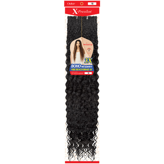 Outre X-Pression Twisted Up Pre-Loop Crochet Braid - BOHO WET&WAVY VIBE BEACH BRAID 30" 3X