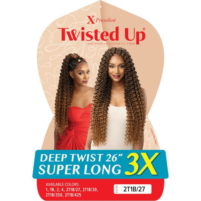 Outre X-Pression Twisted Up Crochet Braids 3X - DEEP TWIST 26 SUPER LONG