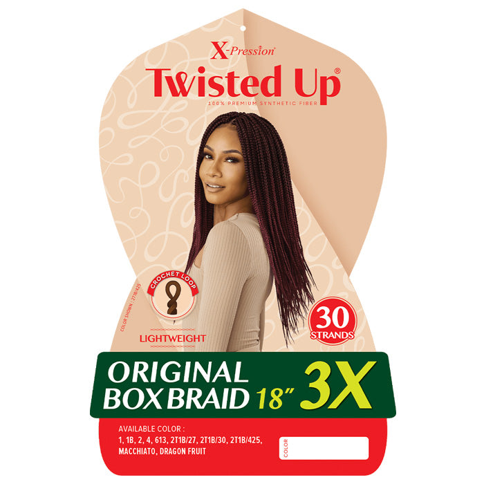 Outre X-Pression Twisted Up Crochet Loop Braid - ORIGINAL BOX BRAID 3X (18"/24"/30")