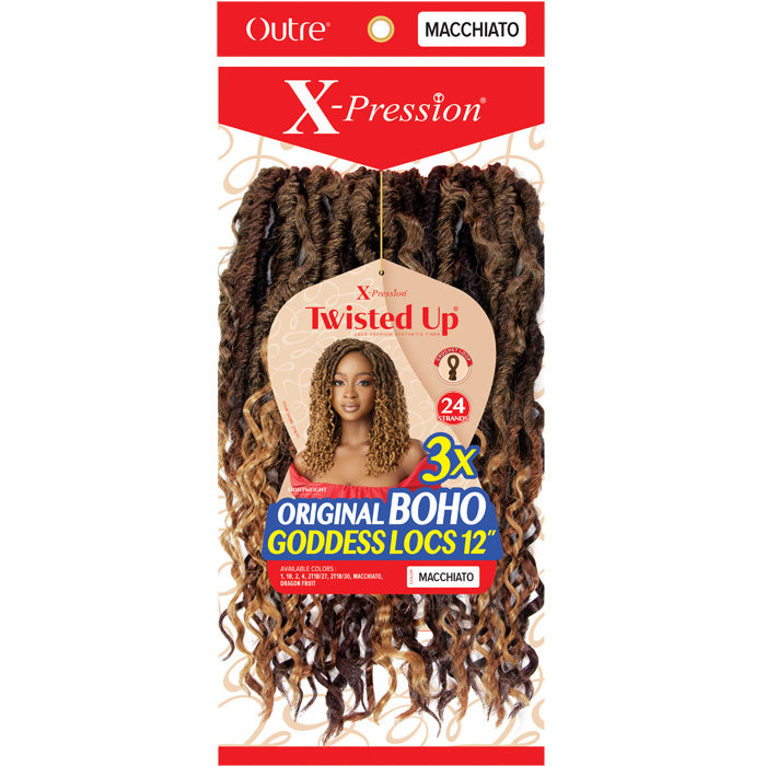 Outre X-Pression Twisted Up 100% Kanekalon Crochet Loop Braid - ORIGINAL BOHO GODDESS LOCS 12" 3X