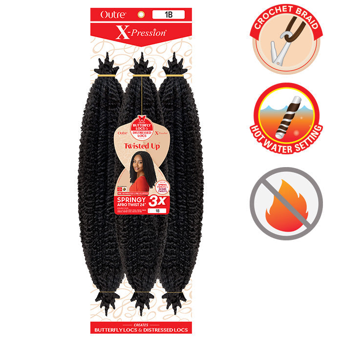 Outre X-Pression Twisted Up Crochet Braid - 3X SPRINGY AFRO TWIST 16"