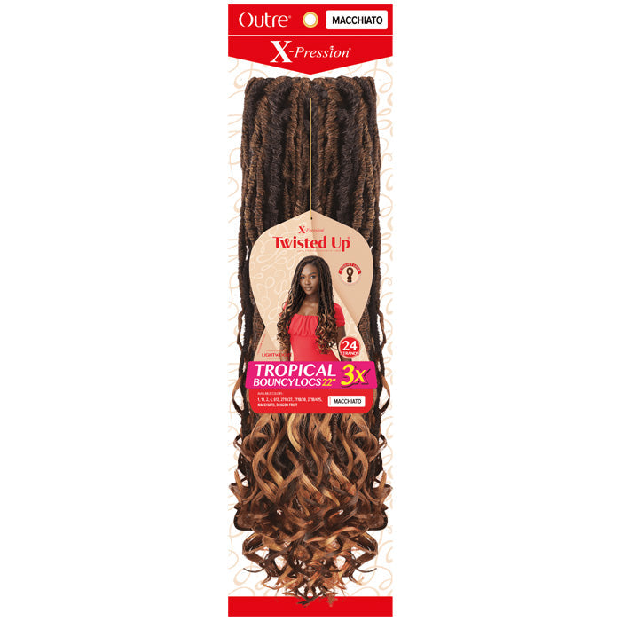 Outre X-Pression Twisted Up Pre-Looped Crochet Braid - TROPICAL BOUNCY LOCS 22" 3X