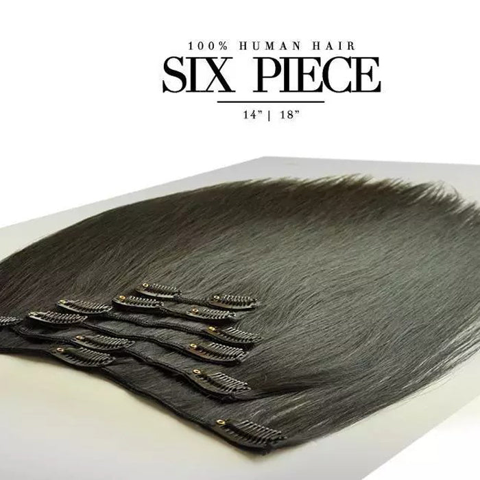 Lord & Cliff Evita 100% Human Hair Clip-In Extension - STRAIGHT 6 PCS 14"/18"