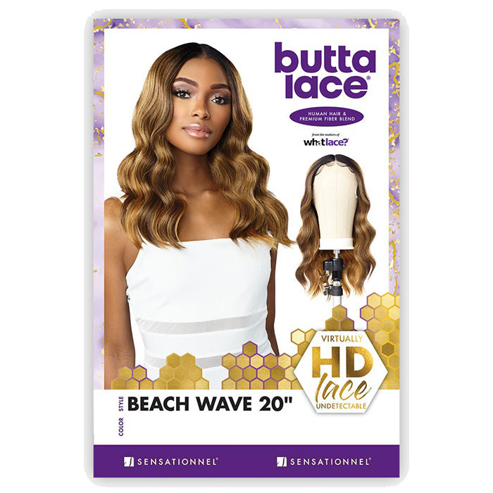 Sensationnel Human Hair Blend Butta HD Lace Front Wig - BEACH WAVE 20