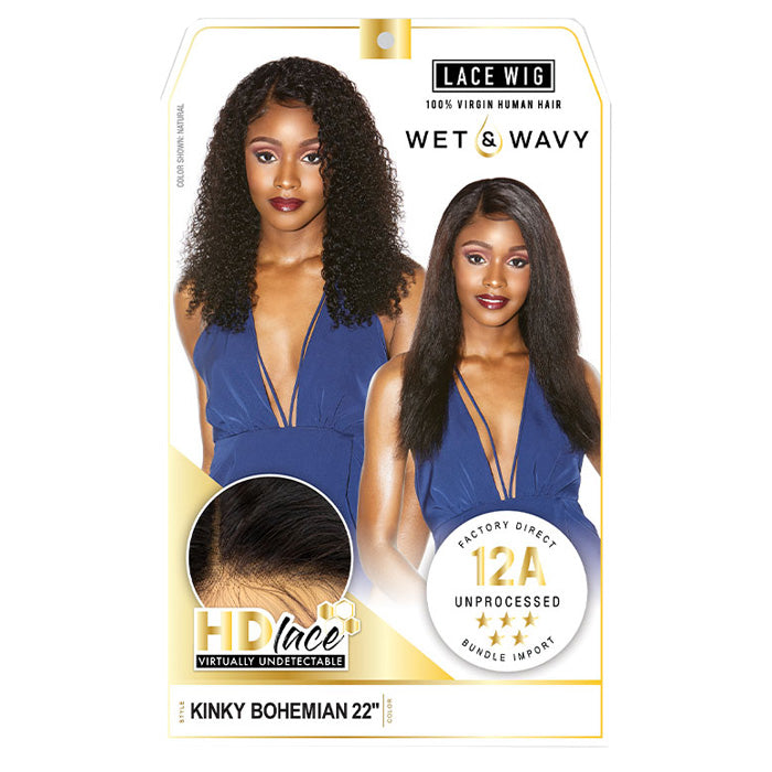 Sensationnel Unprocessed Virgin Human Hair 12A Wet & Wavy HD Lace Wig - Kinky Bohemian 22