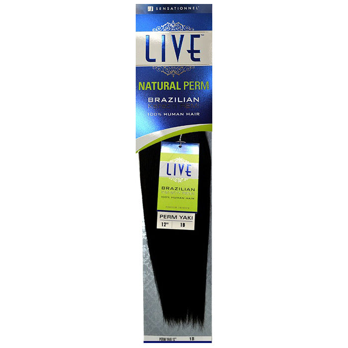 Sensationnel Live 100% Human Hair Brazilian Keratin Remi Natural Weave - PERM YAKI 10"-14"