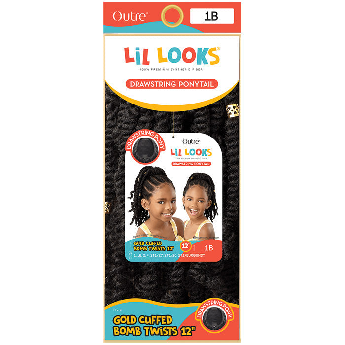 Outre Lil Looks Drawstring Ponytail - GOLD CUFFED BOMB TWISTS 12"