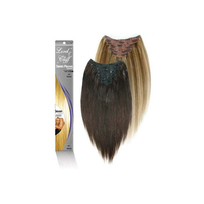 Lord & Cliff Seven Pieces 100% Remi Human Hair Clip-In Extension - 7PCS STRAIGHT 14/18"