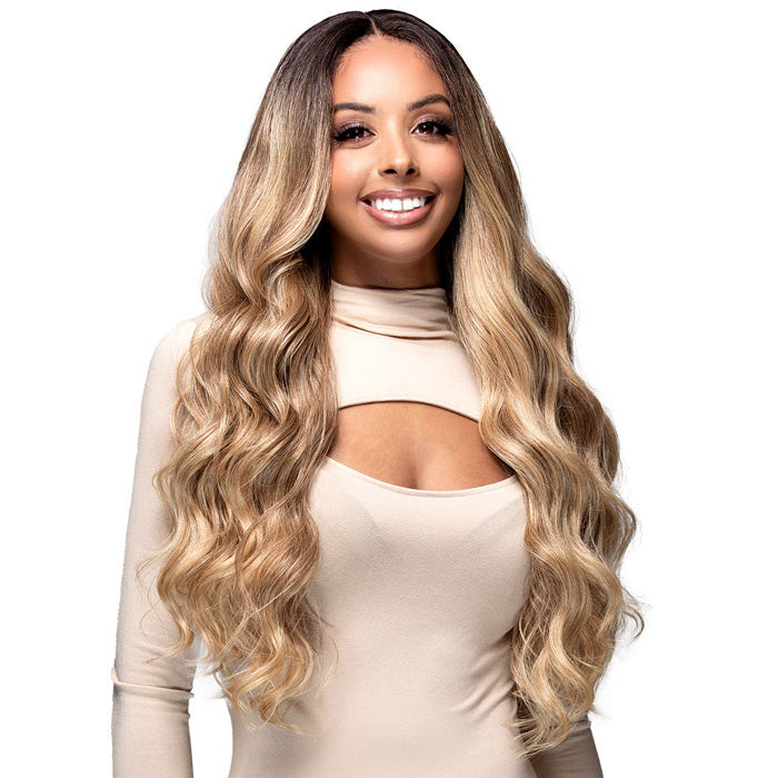 Bobbi Boss Glueless Human Hair Blend 13x4 HD Lace Front Wig - MBLF403 HANNIE - Pre-Plucked