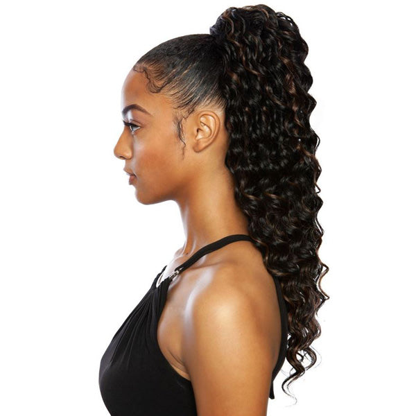 Mane Concept Human Hair StyleMix Brazilian Mega Wrap & Tie Ponytail - MBWNT02 DEEP WAVE 24 INCH