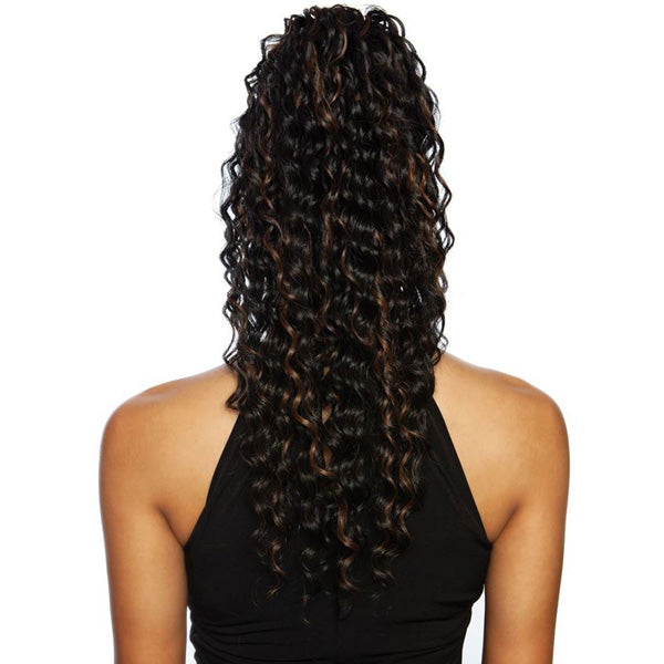 Mane Concept Human Hair StyleMix Brazilian Mega Wrap & Tie Ponytail - MBWNT02 DEEP WAVE 24 INCH