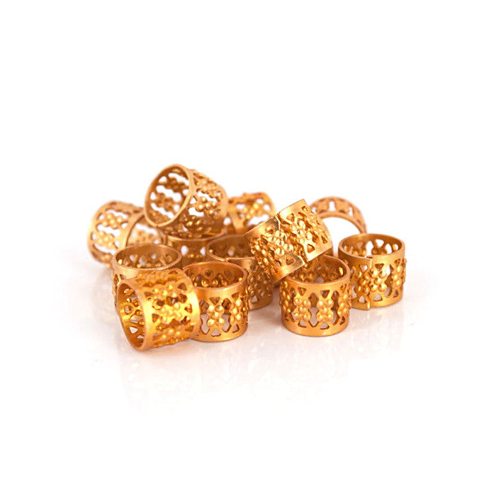 Magic Decoration Cuffs for Braiding Hair Filigree Tube(10mm) - GOLD