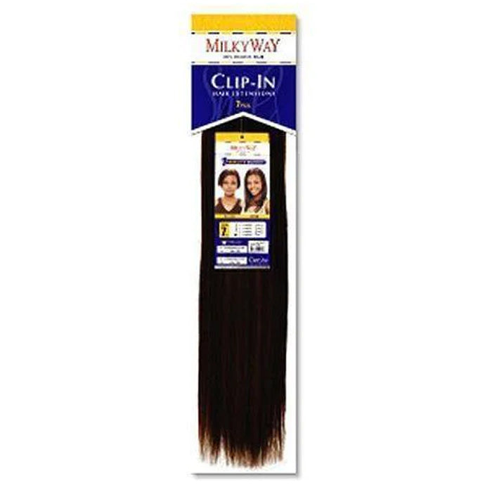 Milky Way Clip-In Human Hair Weave - STRAIGHT 14/18 Inch (7pcs)