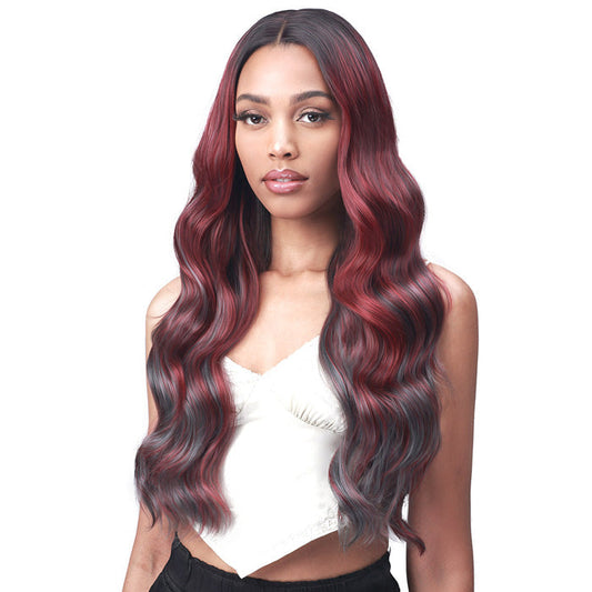 Bobbi Boss 5" Deep Lace Front Wig Chunky Highlights - MLF554 ROSEWOOD