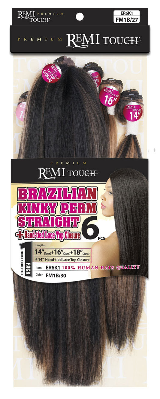 New Born Free Premium Remi Touch Weave NATURAL KINKY PERM STRAIGHT 6Pcs