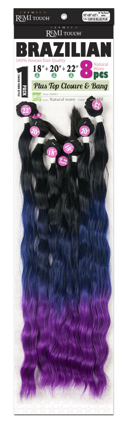 New Born Free Premium Remi Touch 100% Human Hair Weave NATURAL WAVE 8Pcs