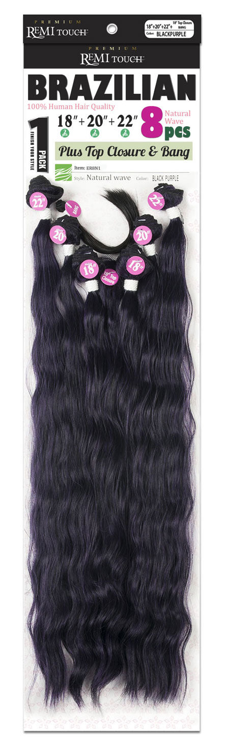 New Born Free Premium Remi Touch 100% Human Hair Weave NATURAL WAVE 8Pcs
