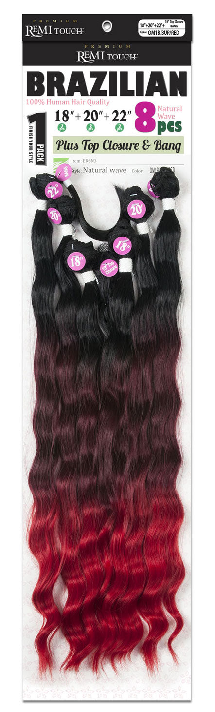 New Born Free Premium Remi Touch 100% Human Hair Weave NATURAL WAVE 8Pcs