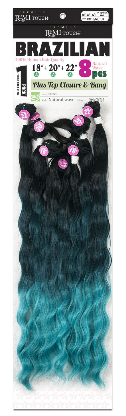 New Born Free Premium Remi Touch 100% Human Hair Weave NATURAL WAVE 8Pcs