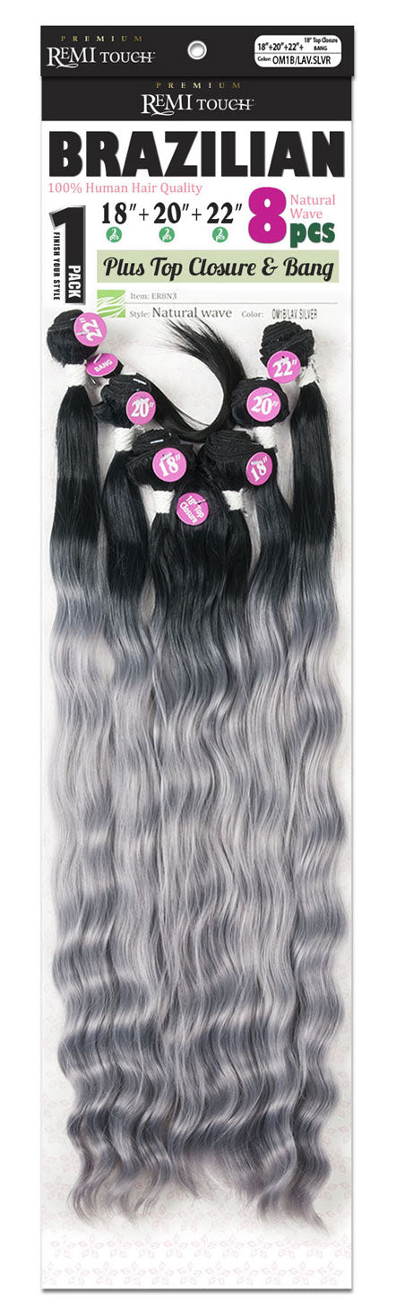 New Born Free Premium Remi Touch 100% Human Hair Weave NATURAL WAVE 8Pcs