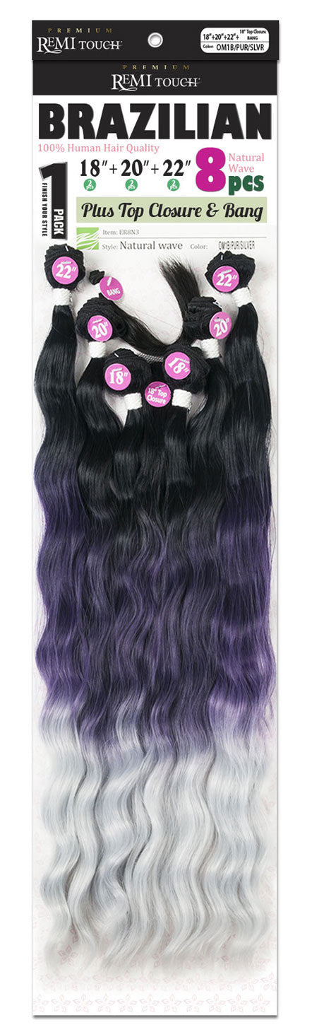 New Born Free Premium Remi Touch 100% Human Hair Weave NATURAL WAVE 8Pcs