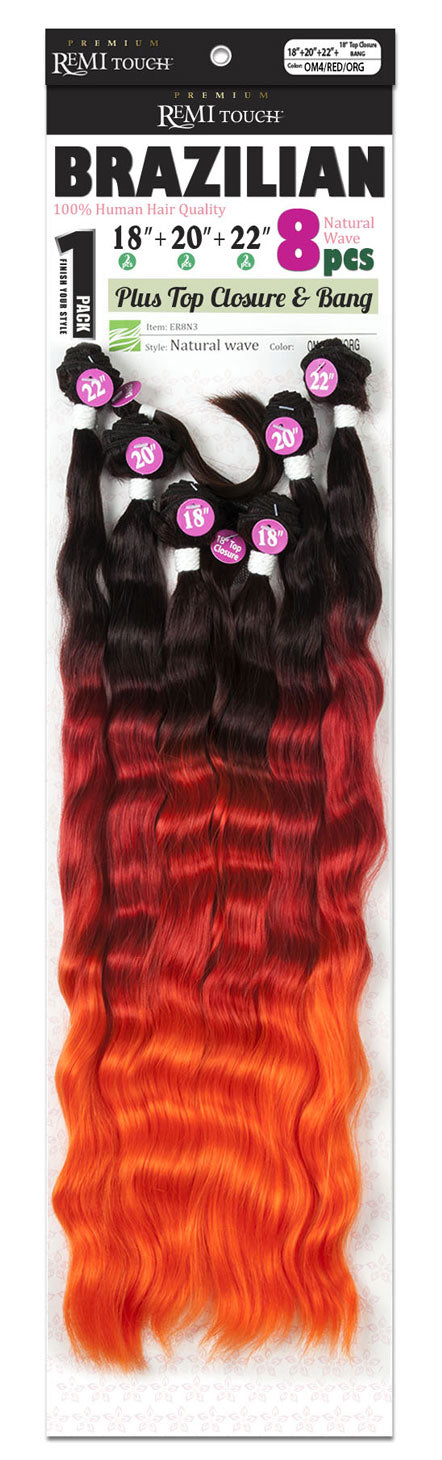 New Born Free Premium Remi Touch 100% Human Hair Weave NATURAL WAVE 8Pcs