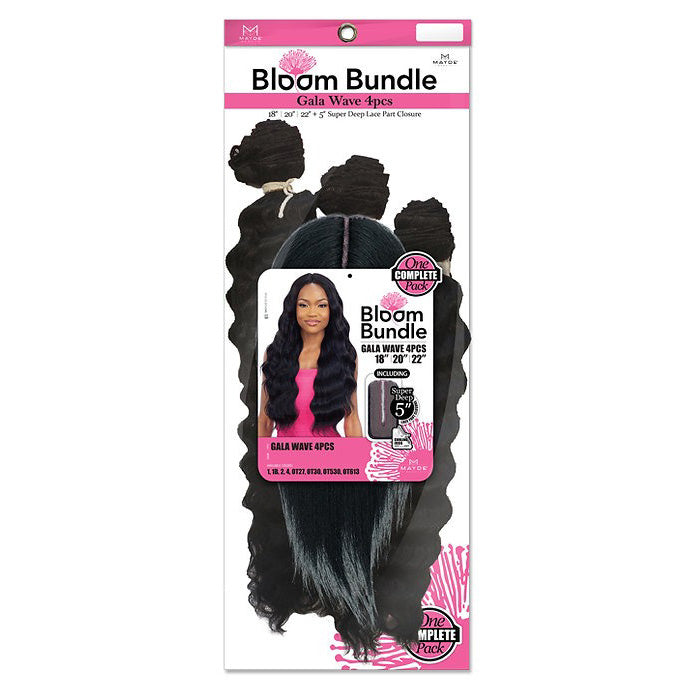 Mayde Beauty Bloom Bundle Weave - GALA WAVE 4PCS + CLOSURE (24/26/28 Inch)