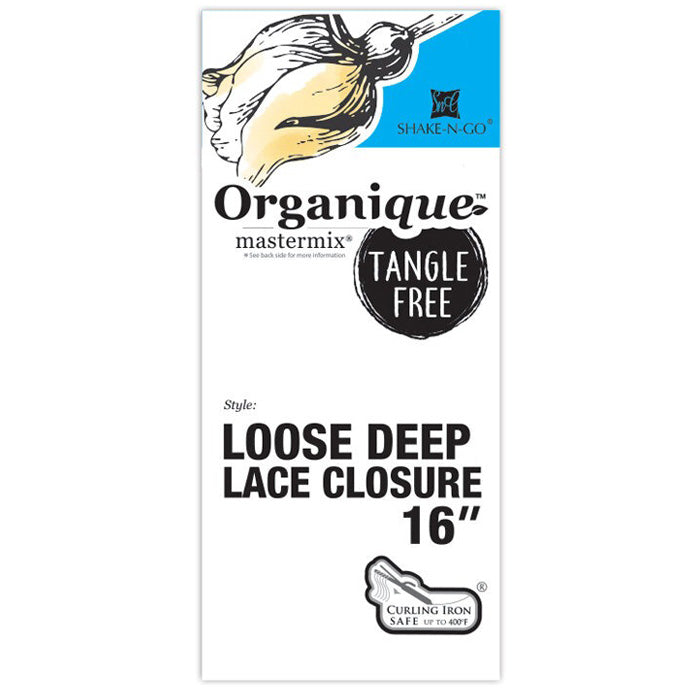 Shake-N-Go Organique Human Hair Blend Mastermix LOOSE DEEP LACE CLOSURE 16 Inch