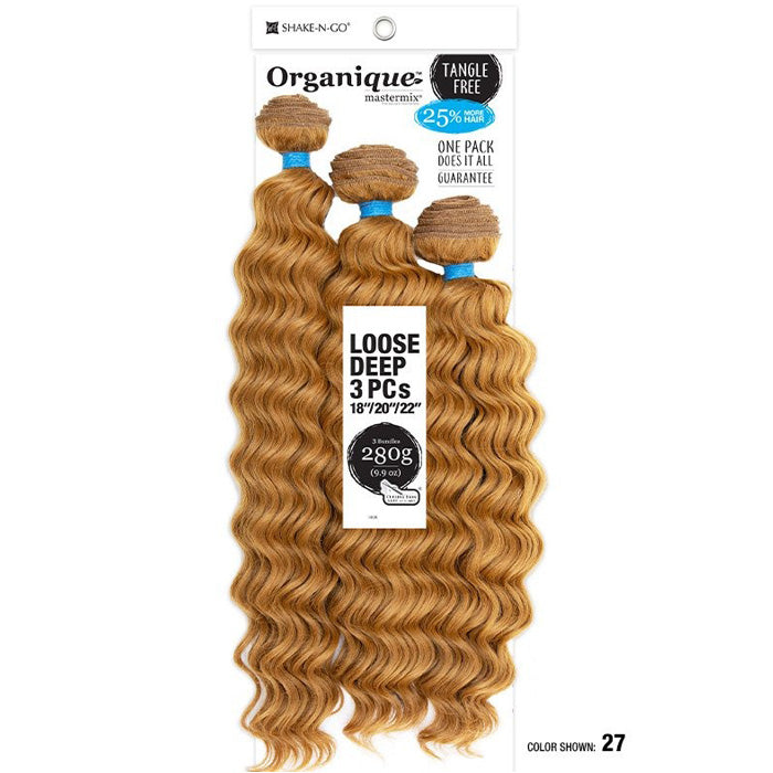 Shake-N-Go Organique Mastermix Weave - LOOSE DEEP 3PCS 14-28"