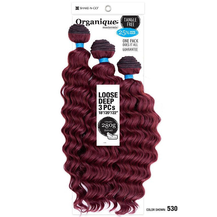 Shake-N-Go Organique Mastermix Weave - LOOSE DEEP 3PCS 14-28"