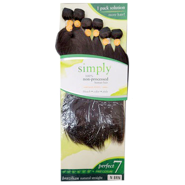 Outre Simply Perfect 7 100% Non-Processed Human Hair Weave - BRAZILIAN NATURAL STRAIGHT 14/16/18" (One Pack Solution)