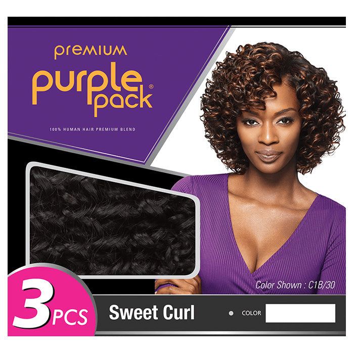 Outre Premium Purple Pack Weave 100% Human Hair Blend - SWEET CURL 3 Pcs