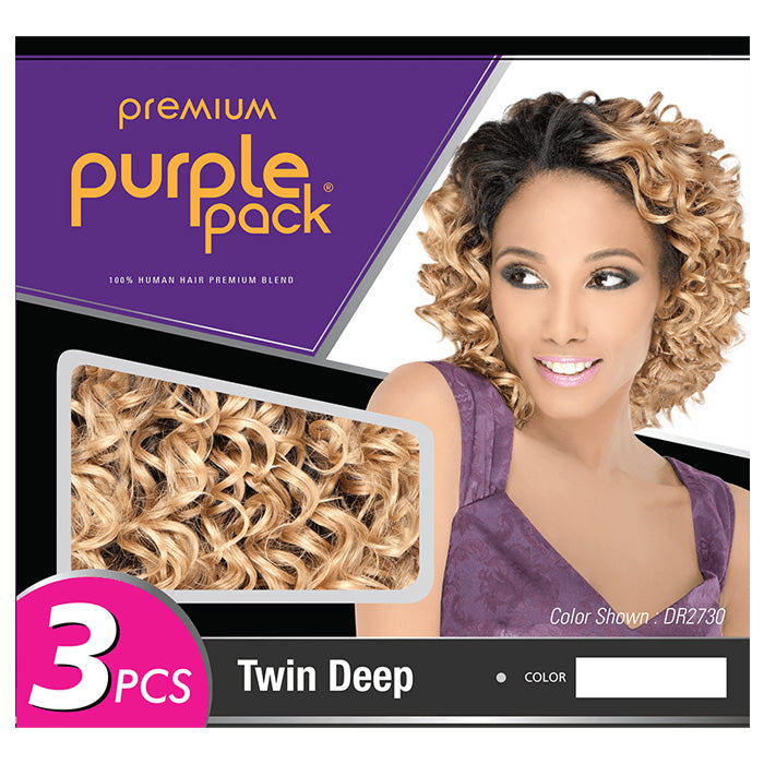 Outre Premium Purple Pack Weave 100% Human Hair - TWIN DEEP 3 Pcs