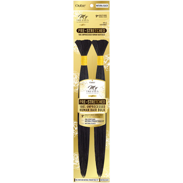Outre Mytress Gold Label 100% Human Hair Braid - PRESTRETCHED NATURAL STRAIGHT BULK 14"-18"