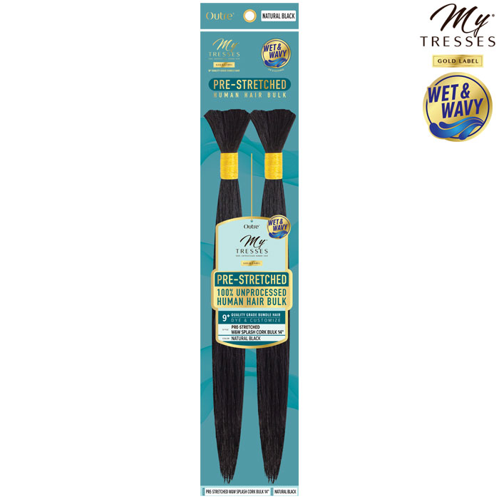 Outre Mytress Gold Label 100% Human Hair Braids - PRESTRETCHED W&W SPLASH CORK BULK 14"-18"
