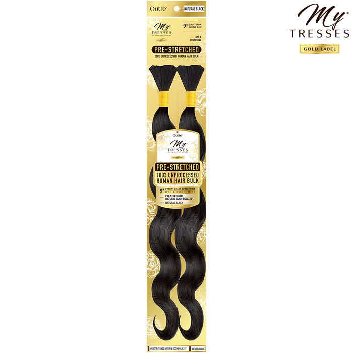 Outre Mytresses Gold Label 100% Human Hair Braids - PRE-STRETCHED NATURAL BODY BULK 18", 24"