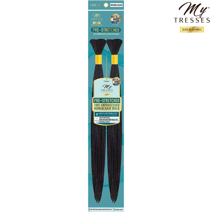 Outre Mytresses Gold Label 100% Human Hair Braids - PRE-STRETCHED W&W SPLASH DEEP BULK 18", 24"
