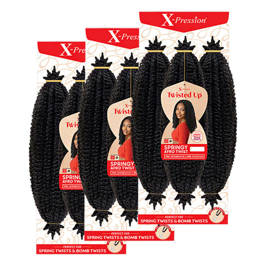 OUTRE X-PRESSION TWISTED UP CROCHET BRAID - 3X SPRINGY AFRO TWIST 24" 3PACKS