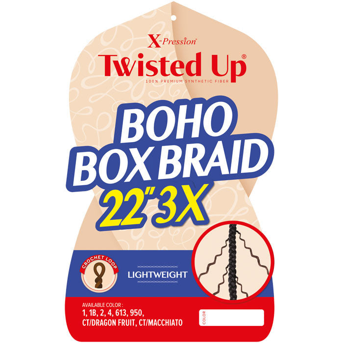Outre X Pression Twisted Up Crochet Braid - 3X BOHO BOX BRAID 22"