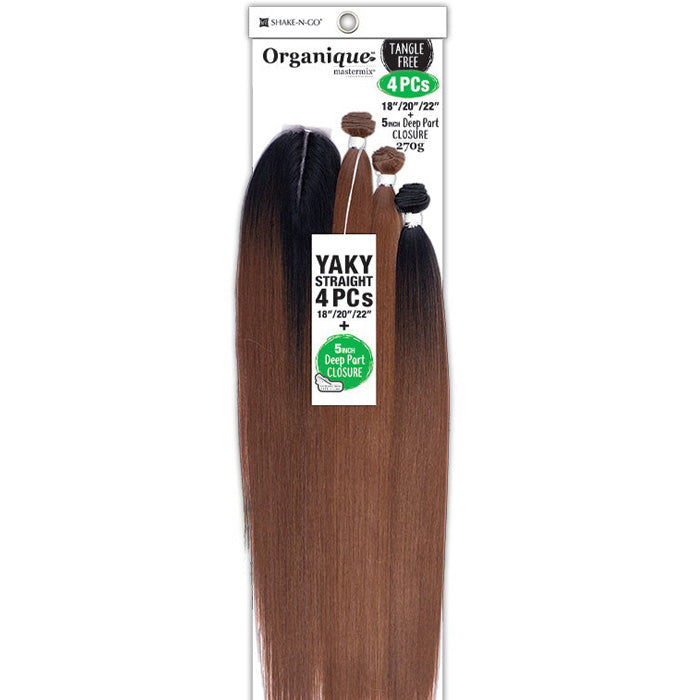 Shake-N-Go Organique Mastermix Weave - YAKY STRAIGHT 4PCS 18/20/22"+ CLOSURE